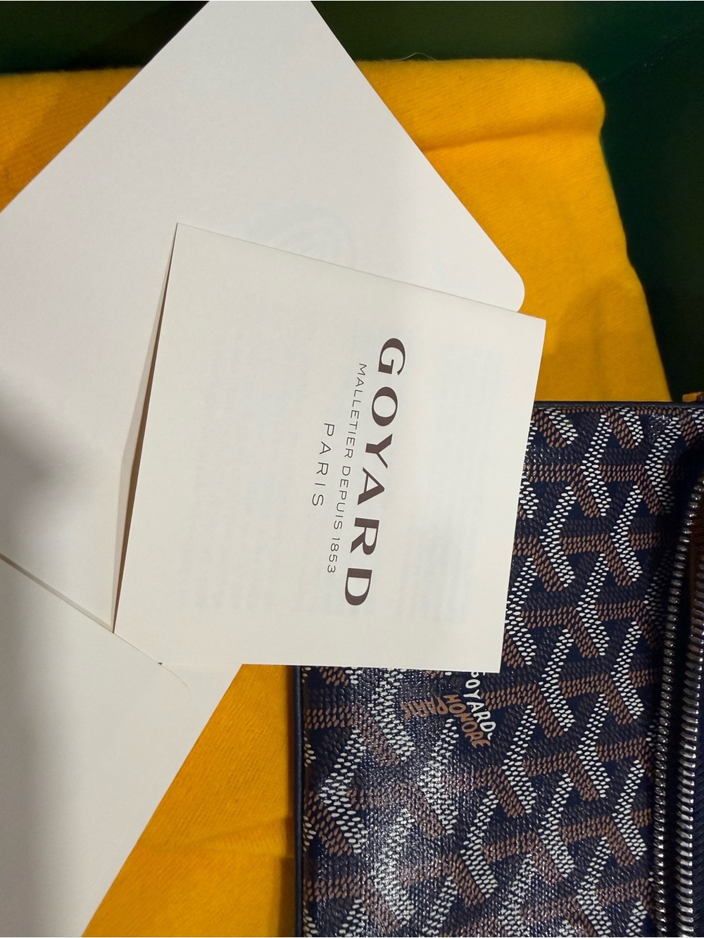Goyard Navy and Brown Goyardine Zip Clutch - Picture 3 of 11